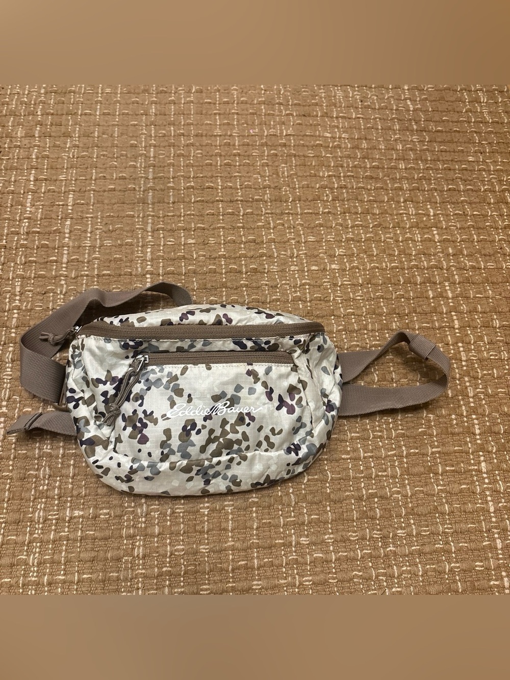 Eddie Bauer Beige Multi Camo Crossbody Waist Bag